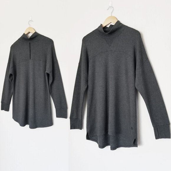 L.L. Bean SoftFlex Mockneck Pullover Size L Regular Midnight Black Heather Tunic - Picture 16 of 16